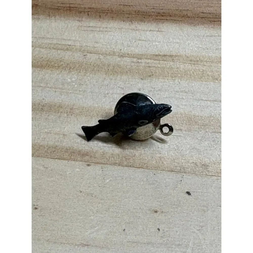 Sid Bell Vintage Salmon Fish Bass Pin Sterling Silver Tie Tack